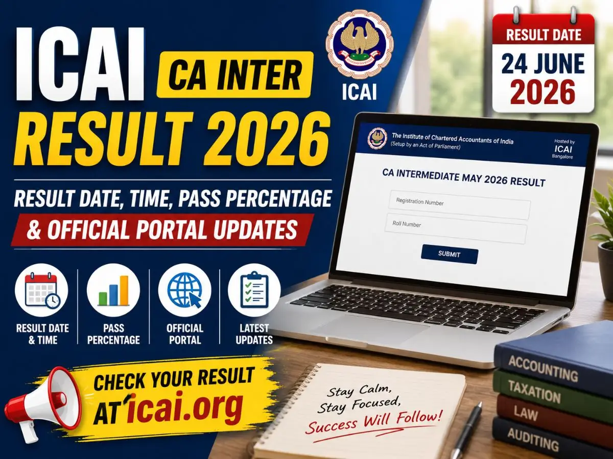 ICAI CA Inter Result 2026 Result Date, Time, Pass Percentage and Official Portal Updates