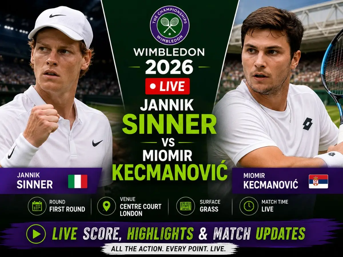 Jannik Sinner vs Miomir Kecmanovic Live Wimbledon 2026 Score, Highlights and Match Updates
