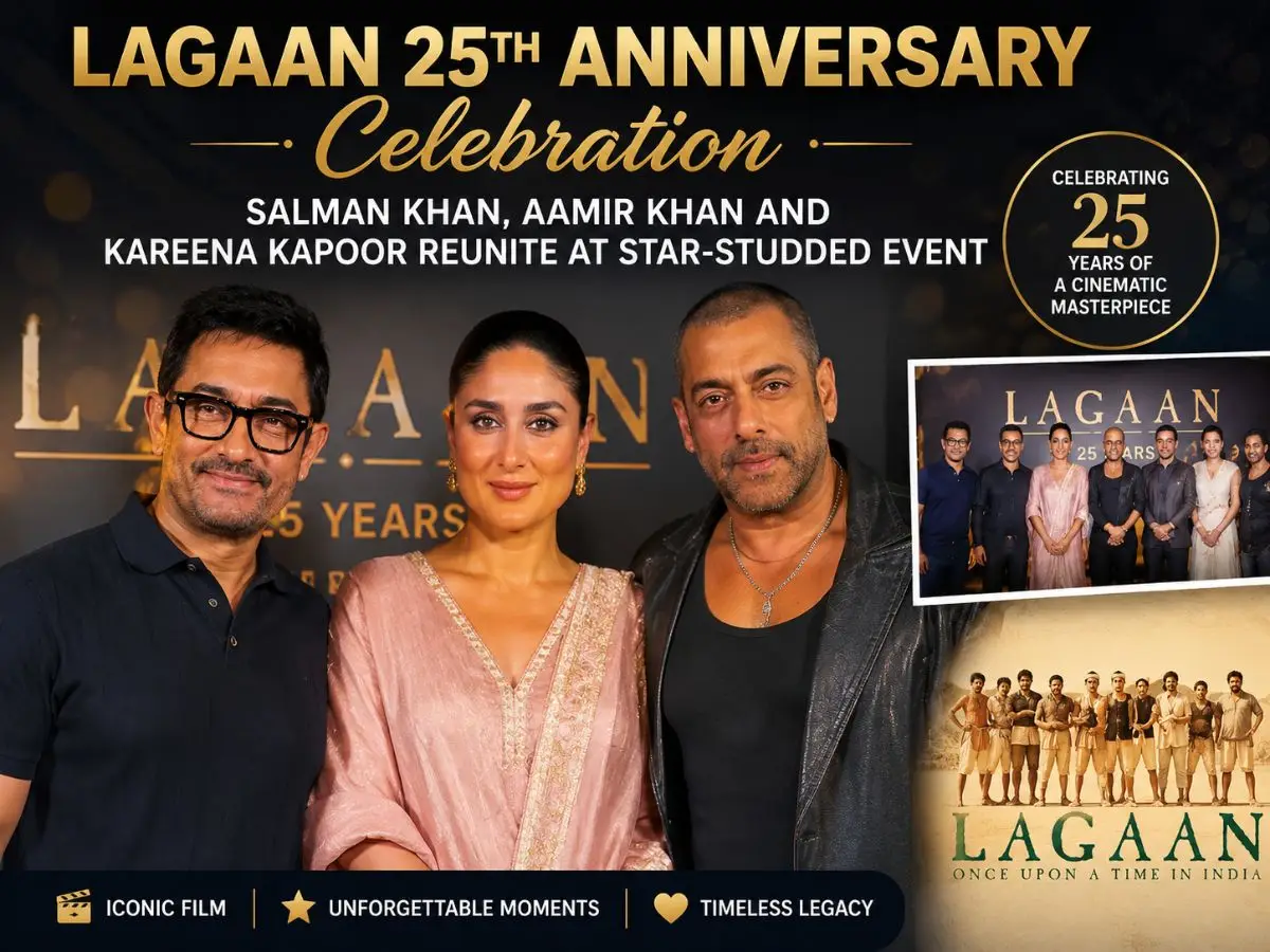 Lagaan 25th Anniversary Celebration Salman Khan, Aamir Khan and Kareena Kapoor Reunite at Star-Studded Event
