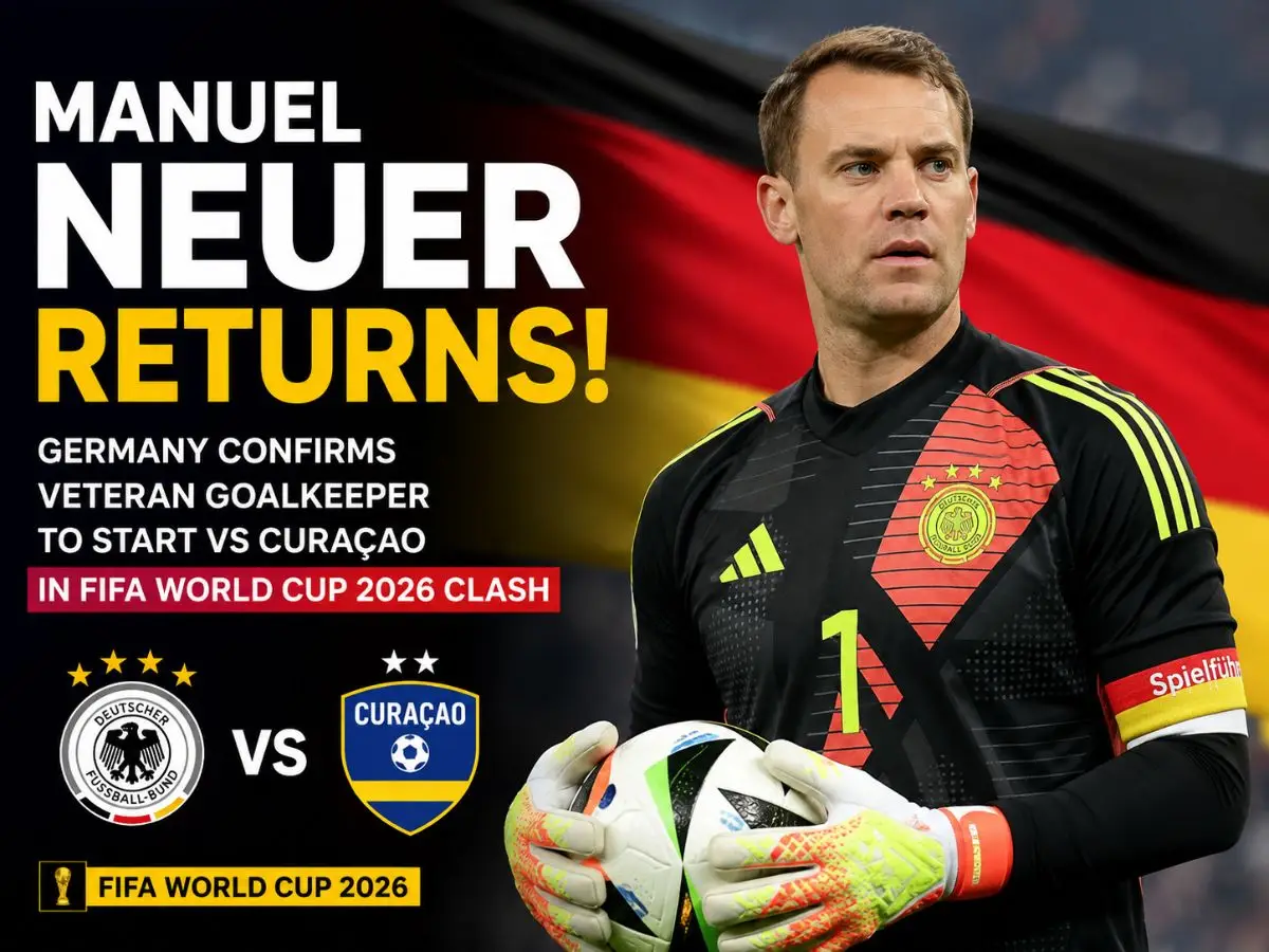 Manuel Neuer Returns Germany Confirms Veteran Goalkeeper to Start vs Curaçao in FIFA World Cup 2026 Clash