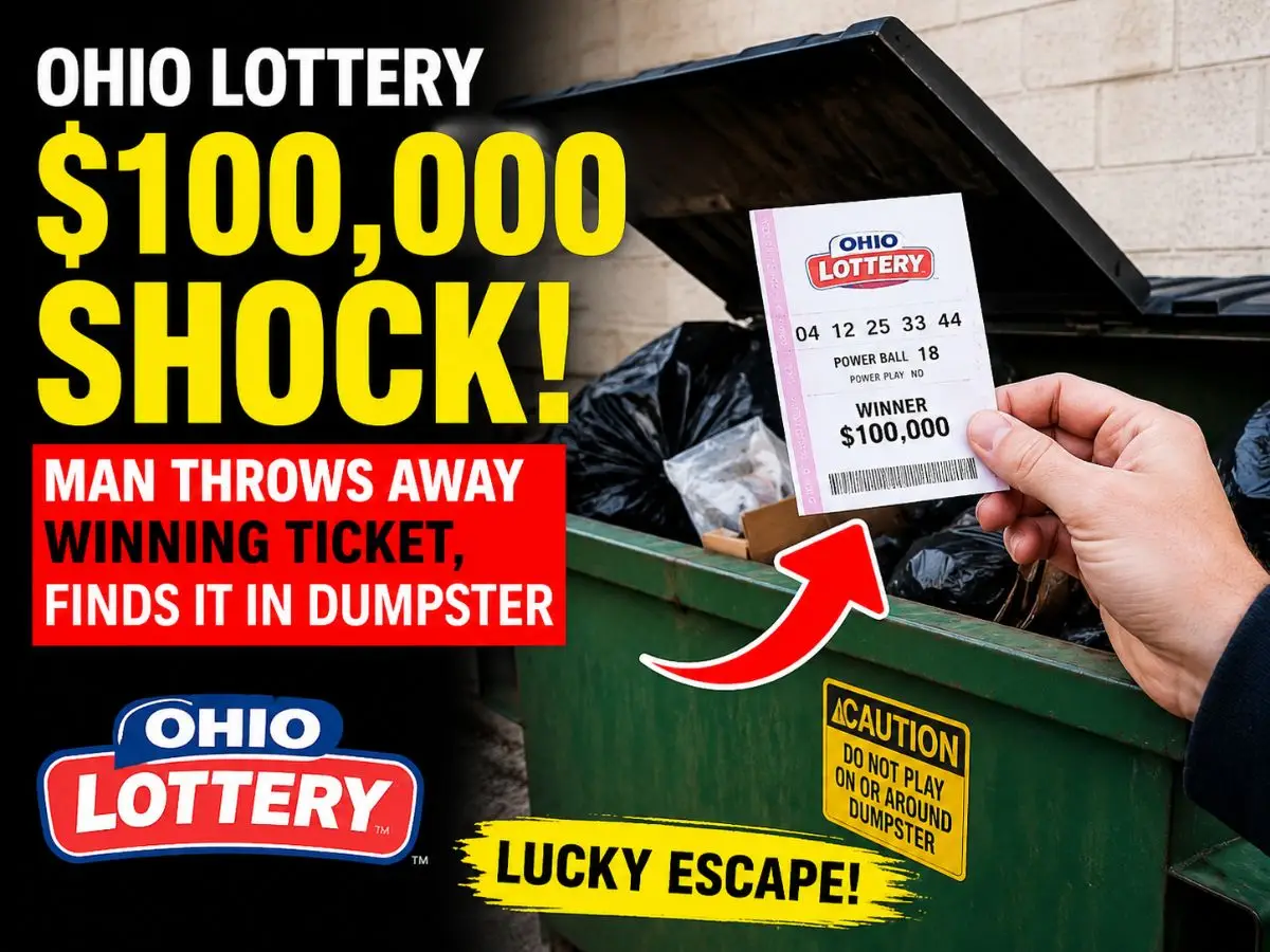 Ohio Lottery $100,000 Shock Man Throws Away Winning Ticket, Finds It in Dumpster