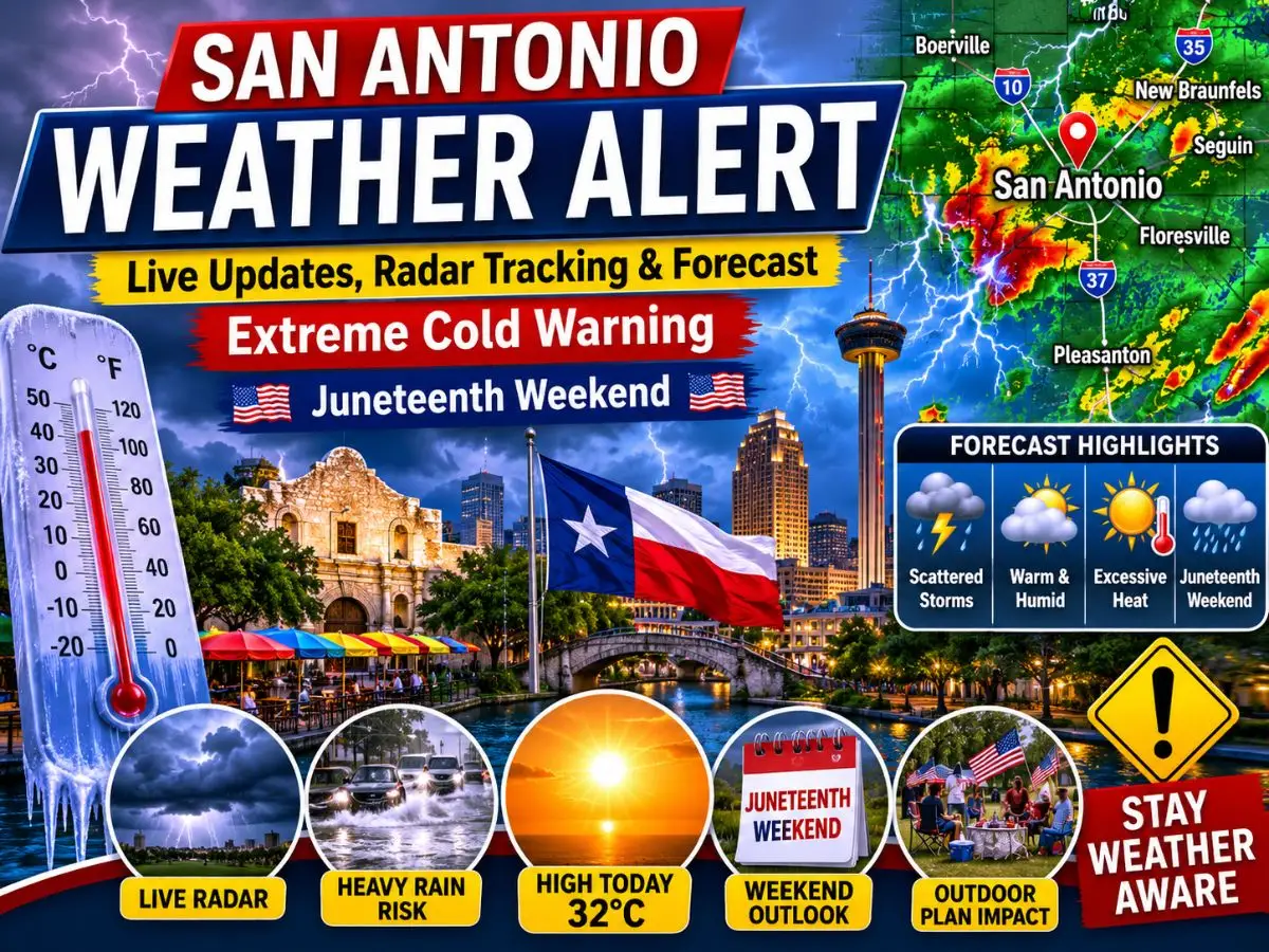 San Antonio Weather Alert Live Updates Extreme Cold Warning, Radar Tracking and Forecast for Juneteenth Weekend