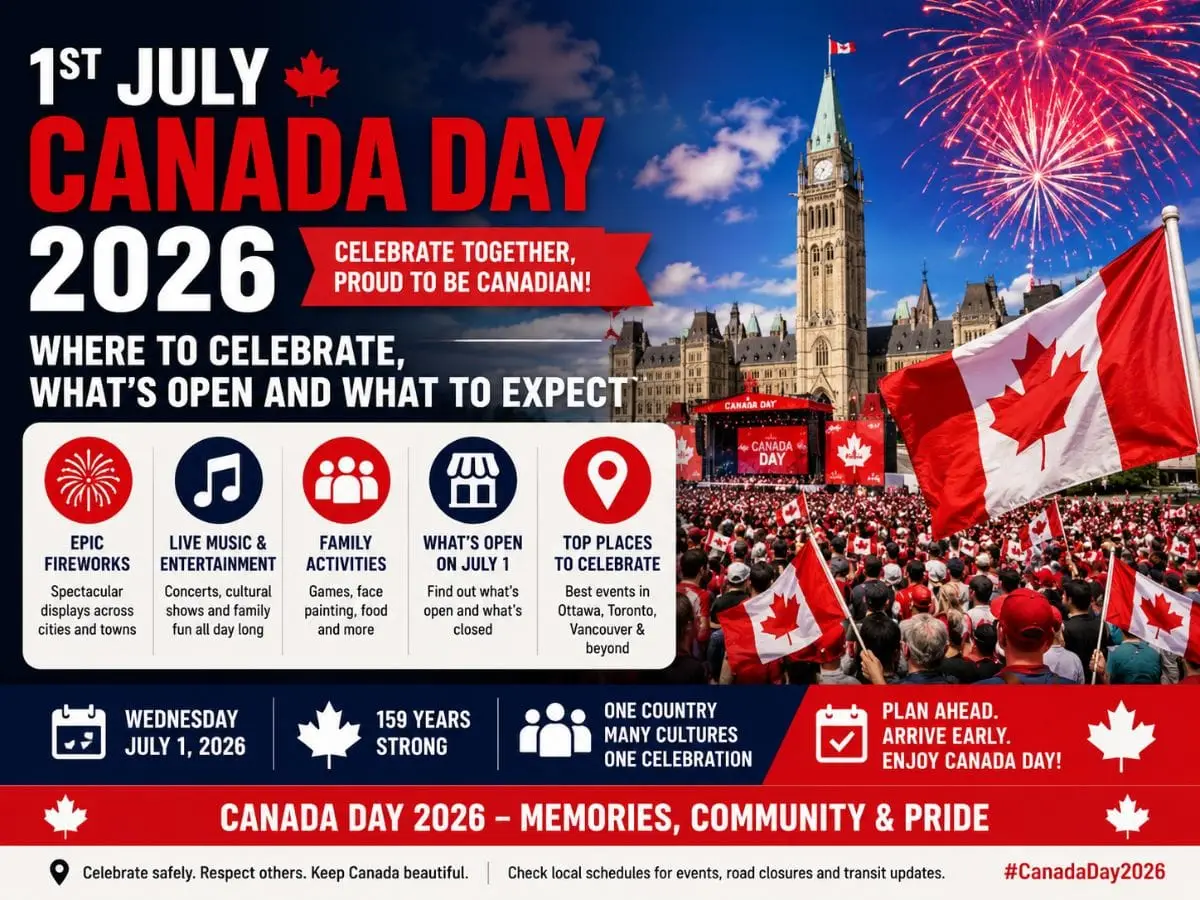 1st July Canada Day 2026 Where to Celebrate, What's Open and What to Expect