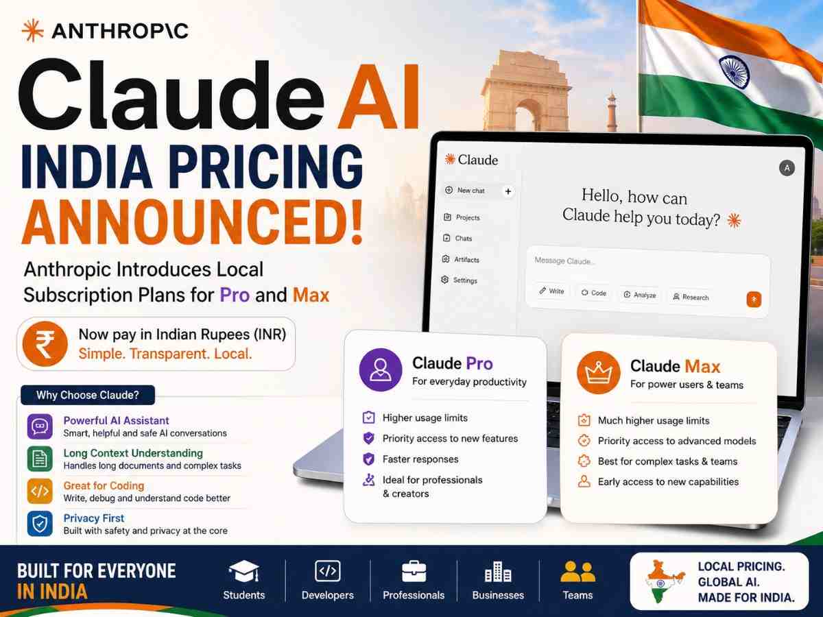 Claude AI India Pricing Announced Anthropic Introduces Local Subscription Plans for Pro and Max