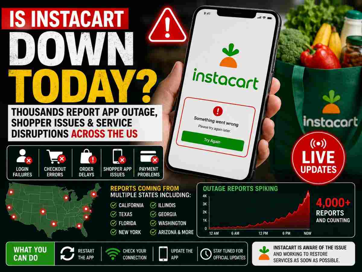 Is Instacart Down Today Thousands Report App Outage, Shopper Issues and Service Disruptions Across the US